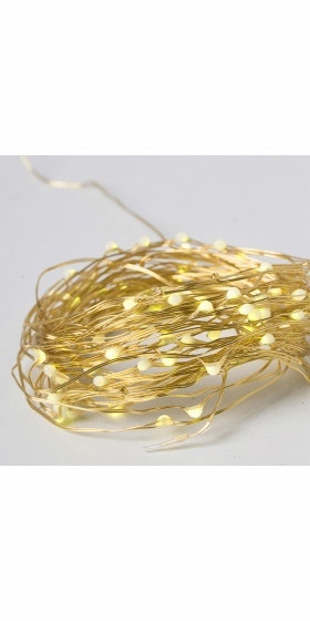 Microslinga LED 80 lampor guld