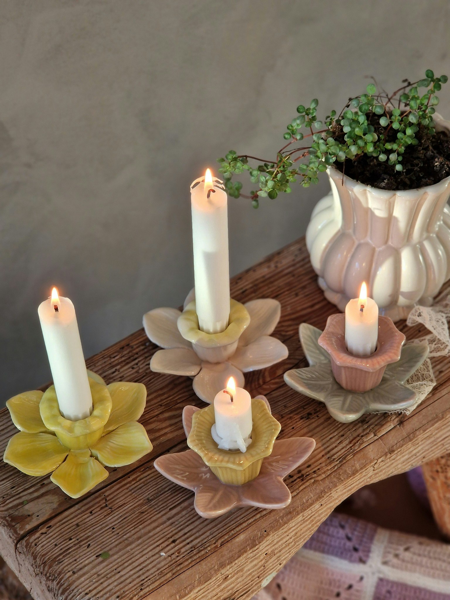 Ljusstake Rosa/Gul - Mitt & Ditt