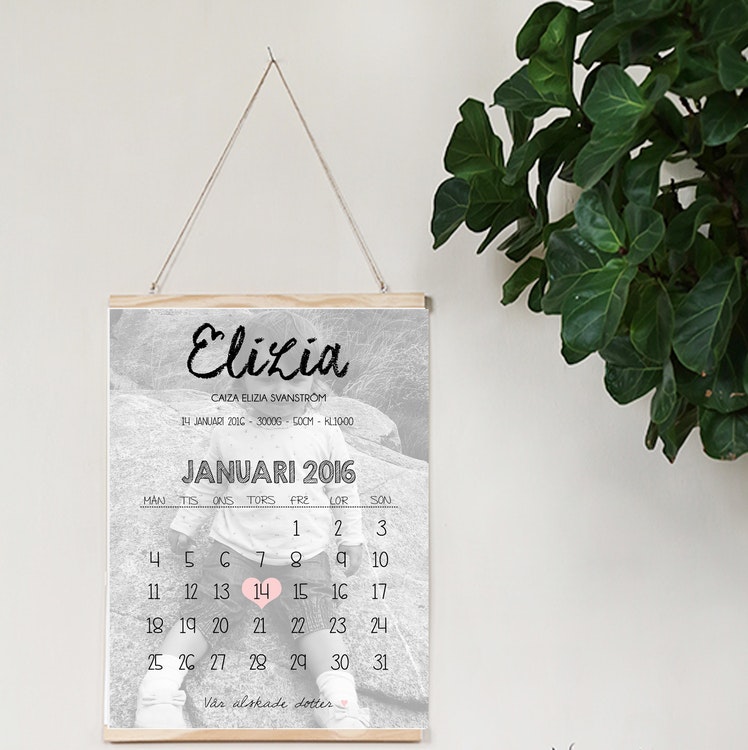 Födelseposter/doptavla/namntavla Kalender