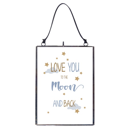 Barntavla Love you to the moon blå