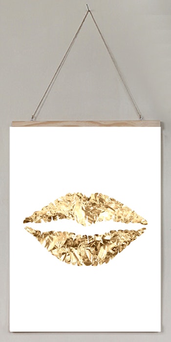 Poster Golden lips