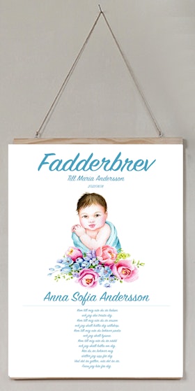 Fadderbrev, dopbrev flowers