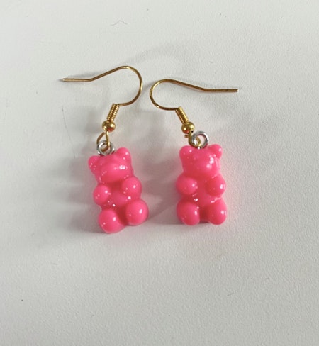 Örhängen gummibjörn rosa