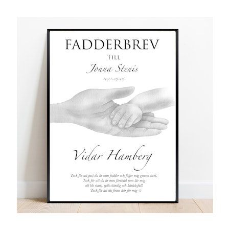 Fadderbrev, dopbrev Hands