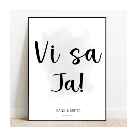 Bröllopstavla Vi sa Ja!