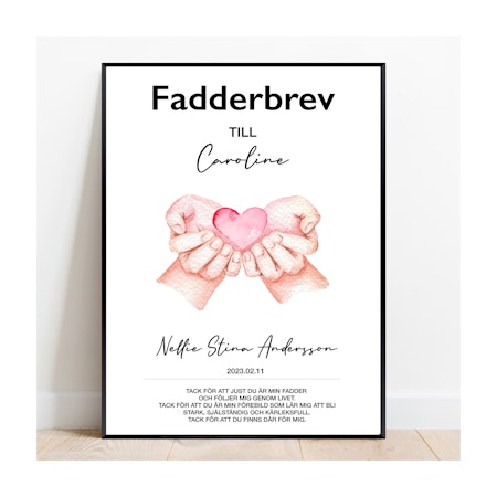 Fadderbrev, dopbrev heart