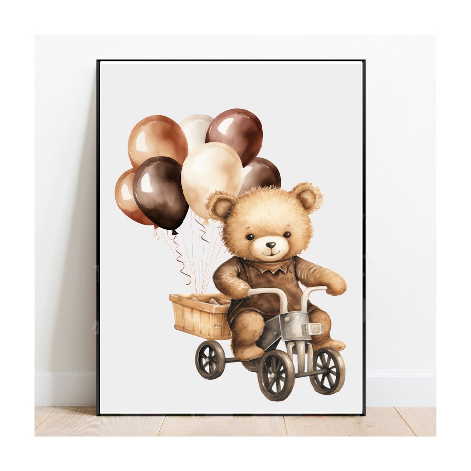 Barnposter Cykel Teddy