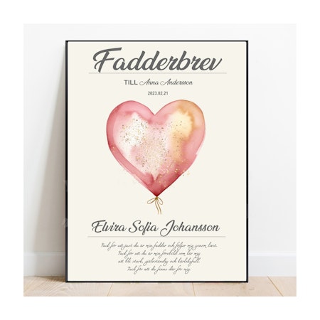 Fadderbrev Hjärtats shimmer