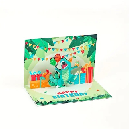 Gratulationskort pop-up kort dinosaurie