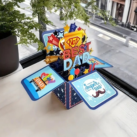 Gratulationskort pop-up kort, fars dag, pappa