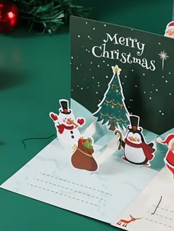 Julkort, vykort, pop-up kort