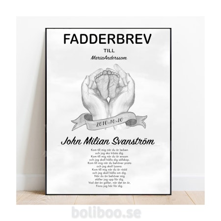 Fadderbrev, dopbrev händer