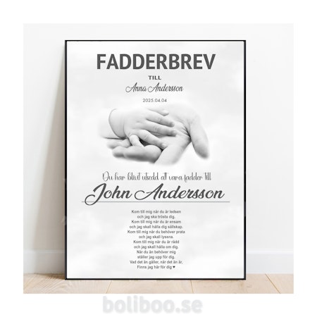 Fadderbrev, dopbrev Kom till mig