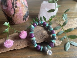 Armband med labradorit, lepidolit & amazonit