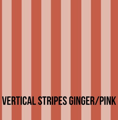 Vertical Stripes ginger pink rosett mössa