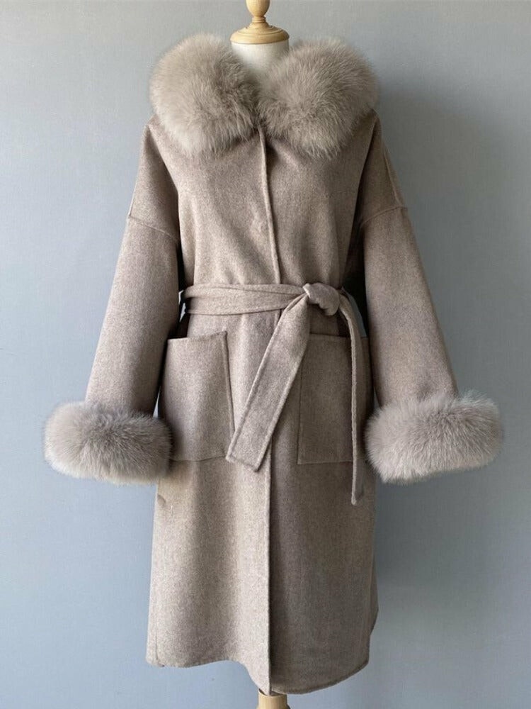 LEONA LONG COAT TAUPE