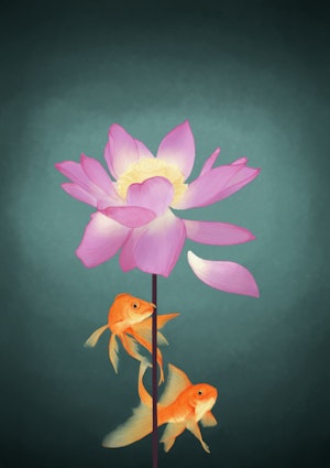Lotus and the fishes