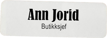 Navneskilt med trykk