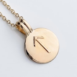 Týr Gold Rune Necklace - ᛏ (t, d)