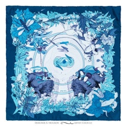 Goddess Freya Blue Pocket Square