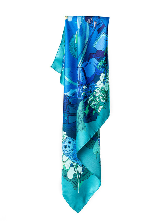Soldiser designer silk scarf Norse Goddess Night