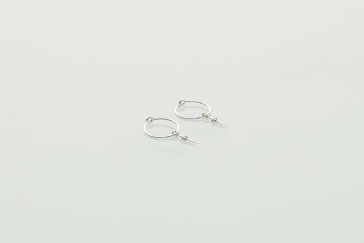 Soldiser Freya Mini Silver Earrings with small silver hoops