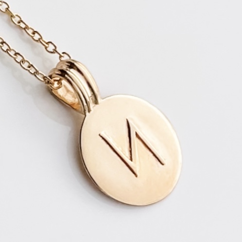 Soldiser Rune Pendant Sol Gold Necklace Zoomed in