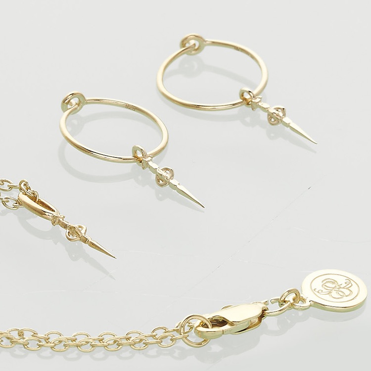 Goddess Freya Mini Gold Necklace and Earrings
