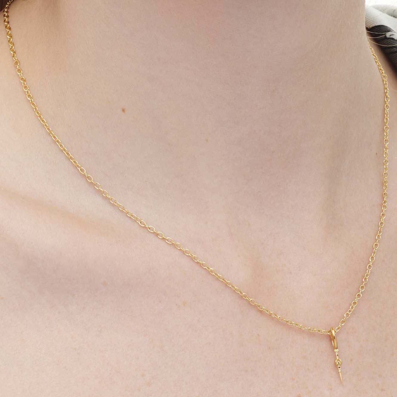 Goddess Freya Mini Gold Necklace on model