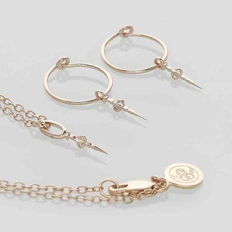 Soldiser Freya Mini Rose Gold Necklace and Earrings