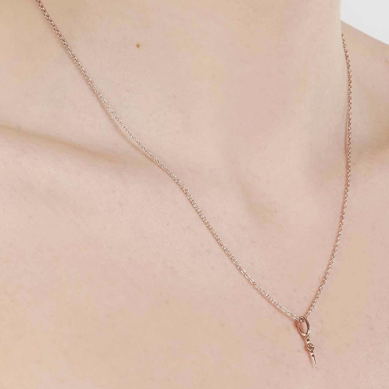 Soldiser Freya Mini Rose Gold Necklace on model