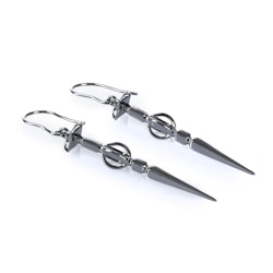 Freya Medium Black Silver Earrings