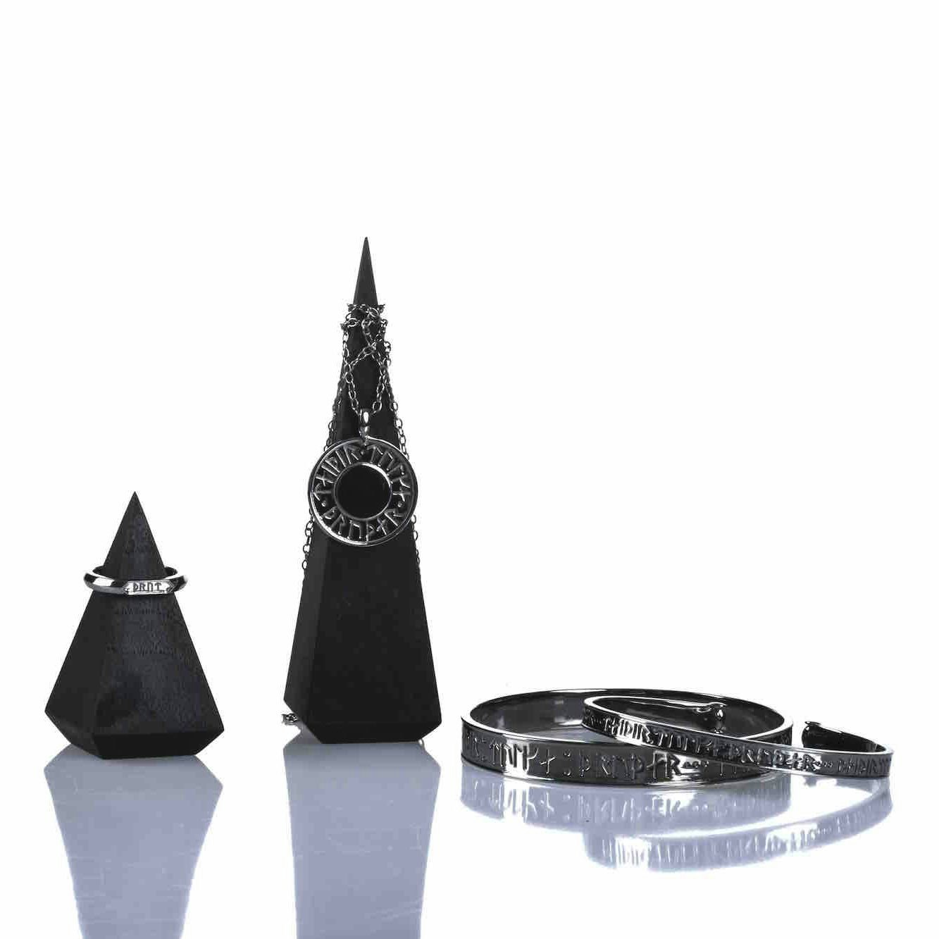 Soldiser Goddess Thrud Black Silver Viking Jewelry Collection