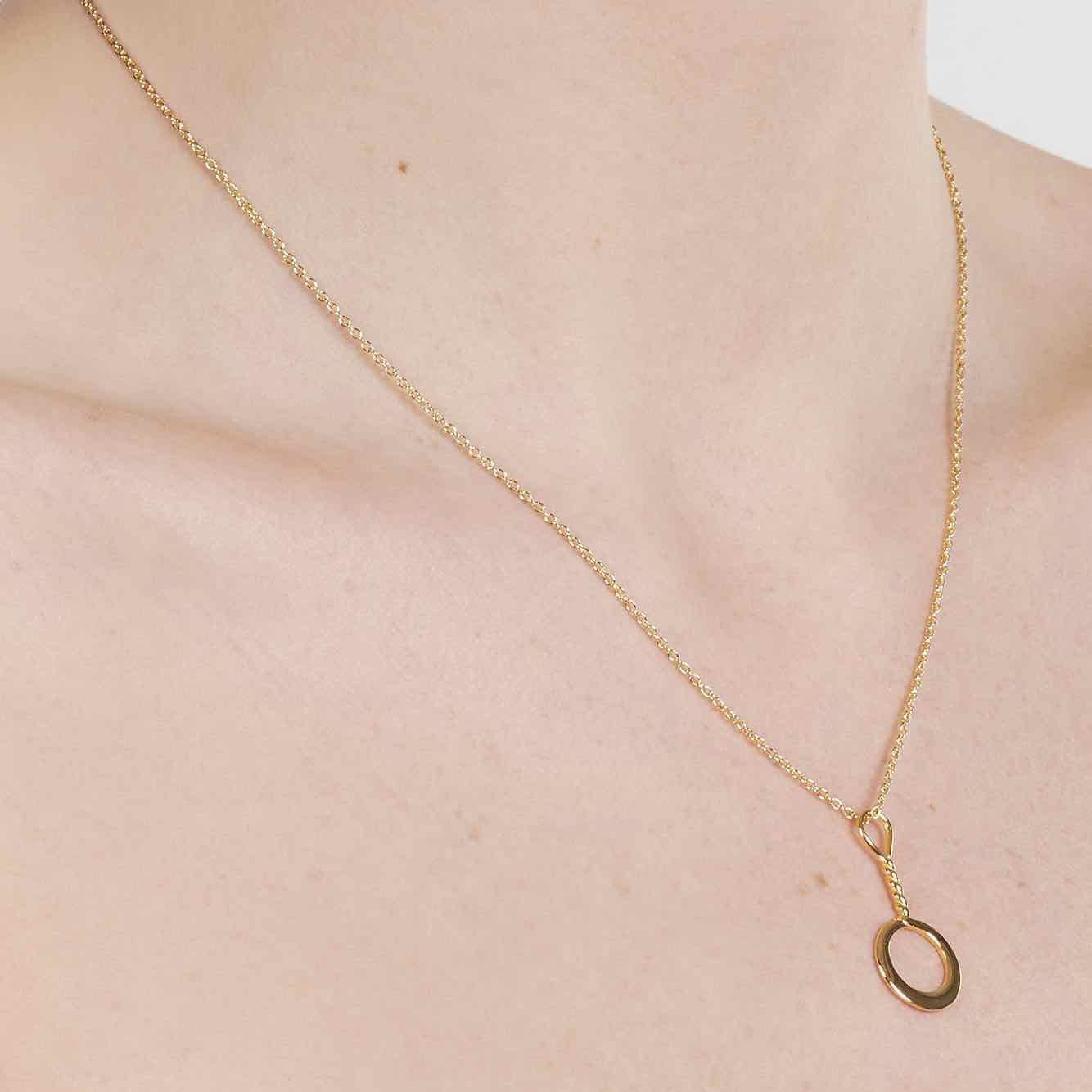 Soldiser Goddess Night Gold Necklace on model