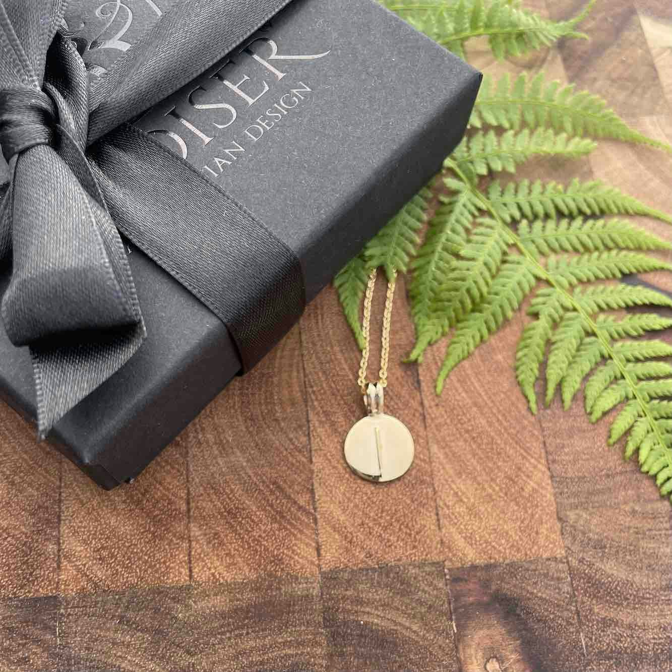 Soldiser Rune Pendant Isa Gold Necklace with Gift Box and Fern