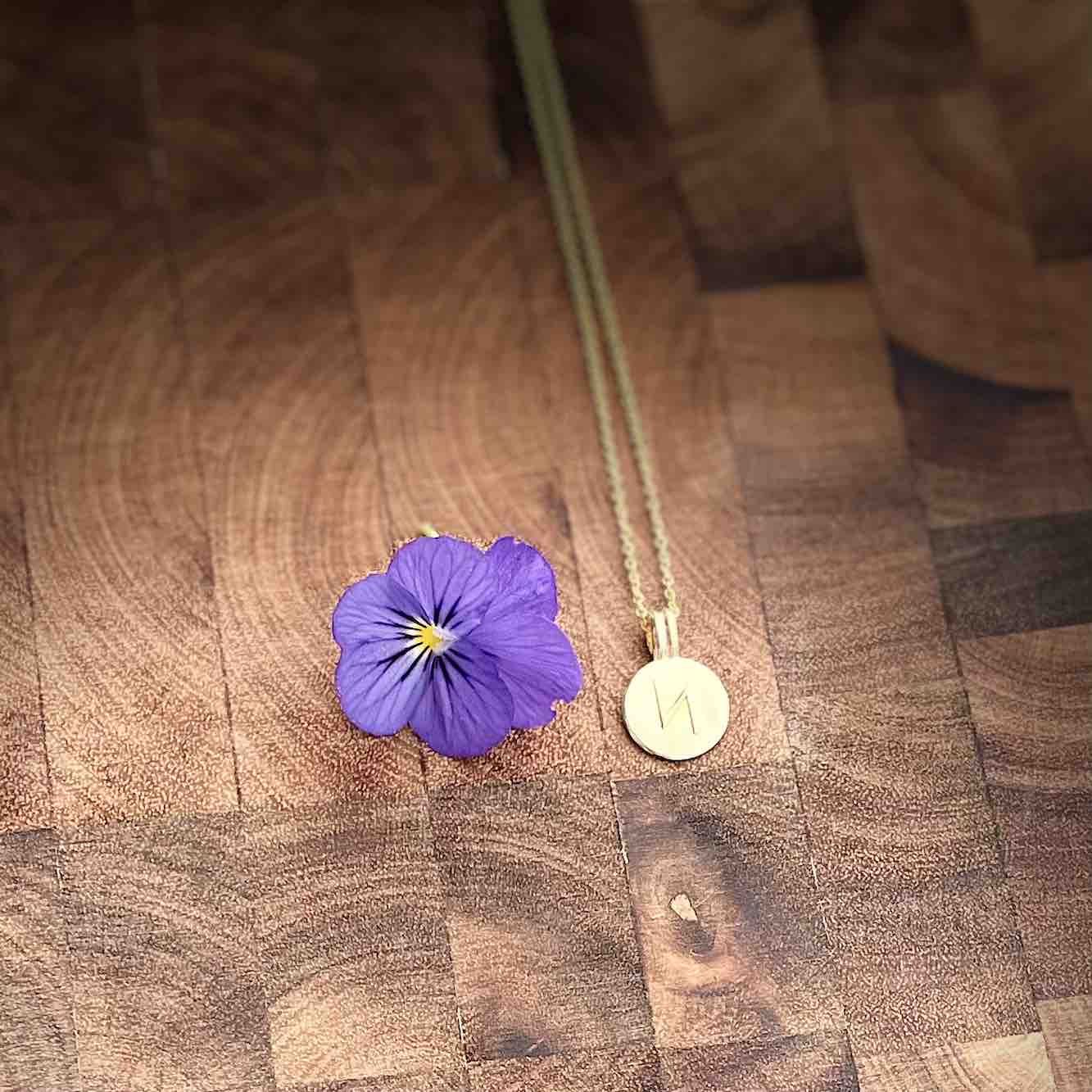 Soldiser Rune Pendant Sol Gold Necklace on Wood