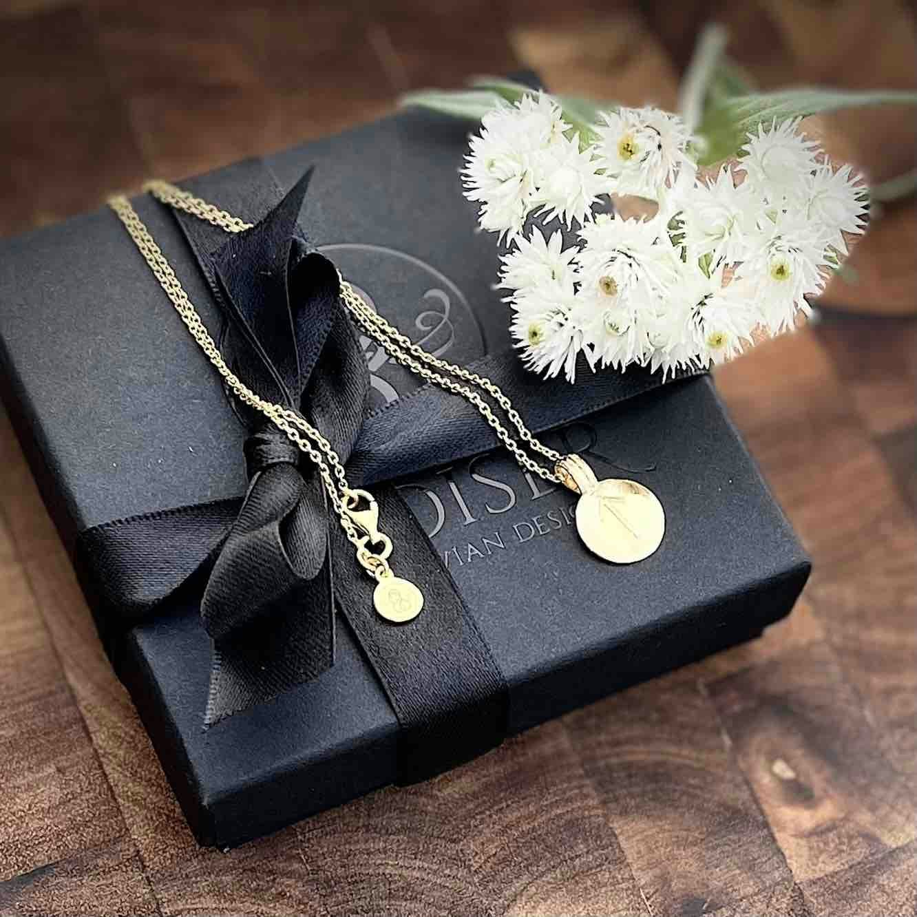 Soldiser Rune Pendant Tyr Gold Necklace with Gift Box and Flower