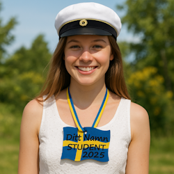 Studentskylt "Flagga" med ditt namn