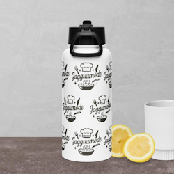 Jaggumode Stainless steel water bottle with a straw lid - White - 950ml