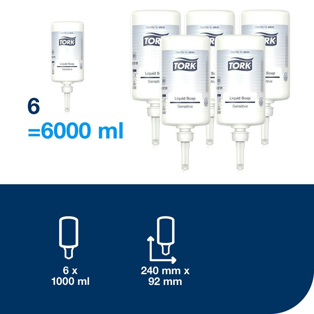 Tvål TORK S1 Pre Extra mild transp. 1L 6/fp