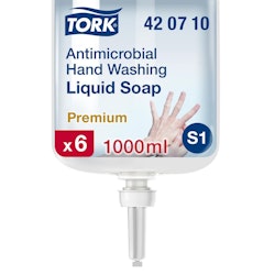 Tvål TORK S1 Antimikrobiell Flyt. 1L 6/fp