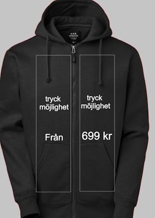 Profiltryck Hoodie dragkedja