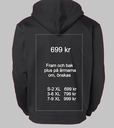 Profiltryck Hoodie dragkedja