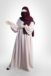 Abaya Fatima-Ballongärmar -Fawn