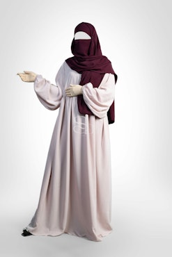 Abaya Fatima-Ballongärmar -Fawn