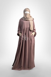 Abaya Fatima-Ballongärmar -Taupe