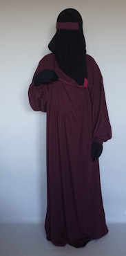 Amings-och Mamma Abaya-Vinröd