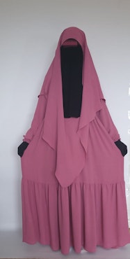 Abaya Set-Mou3mina Jazz. Pink