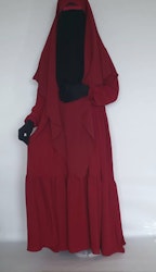 Abaya Set-Mou3mina Jazz. Vinröd