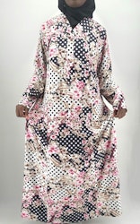 Abaya-Modest. Rosa-blommig